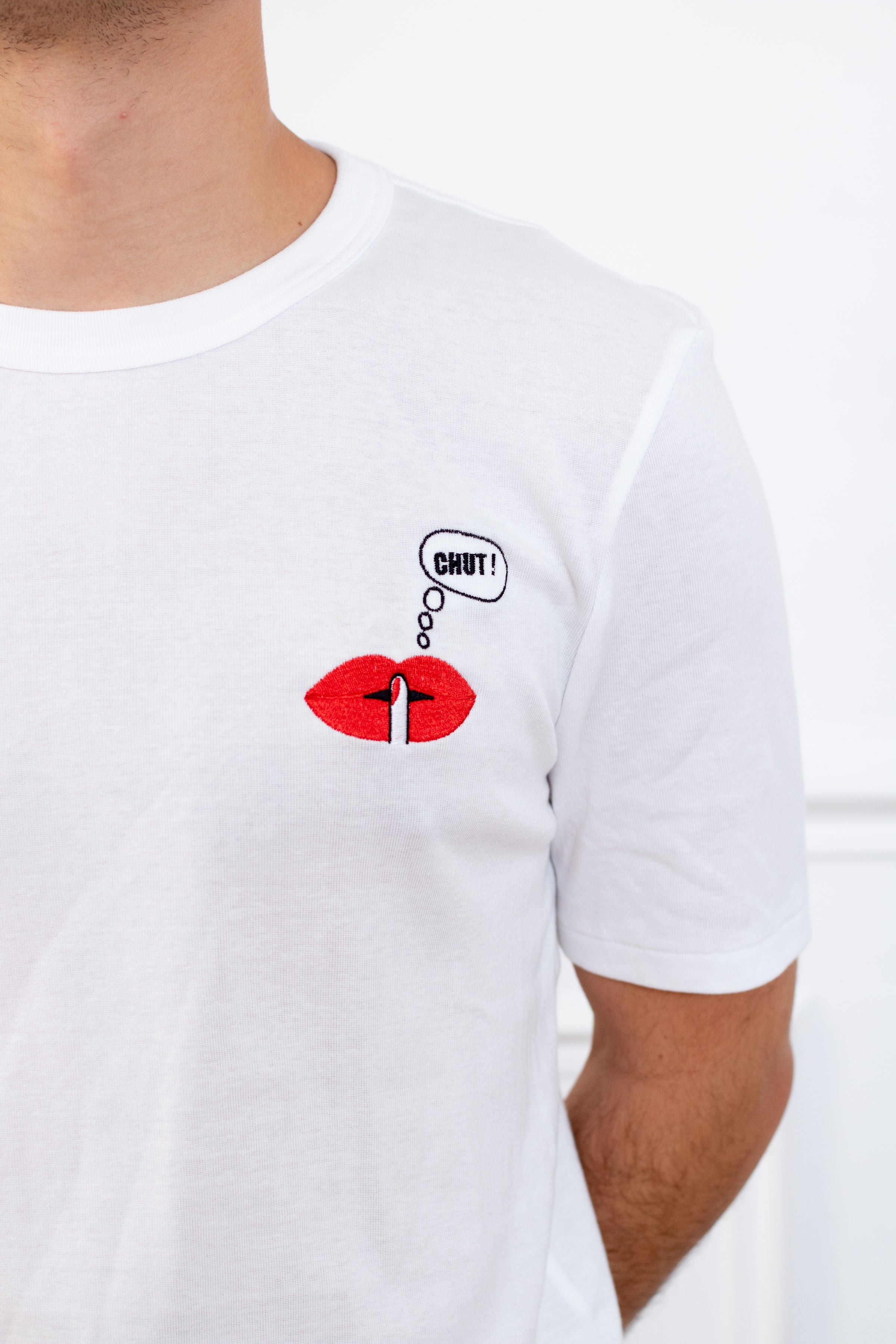 TEE-SHIRT BLANC CHUT