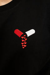 TEE-SHIRT NOIR GELULE
