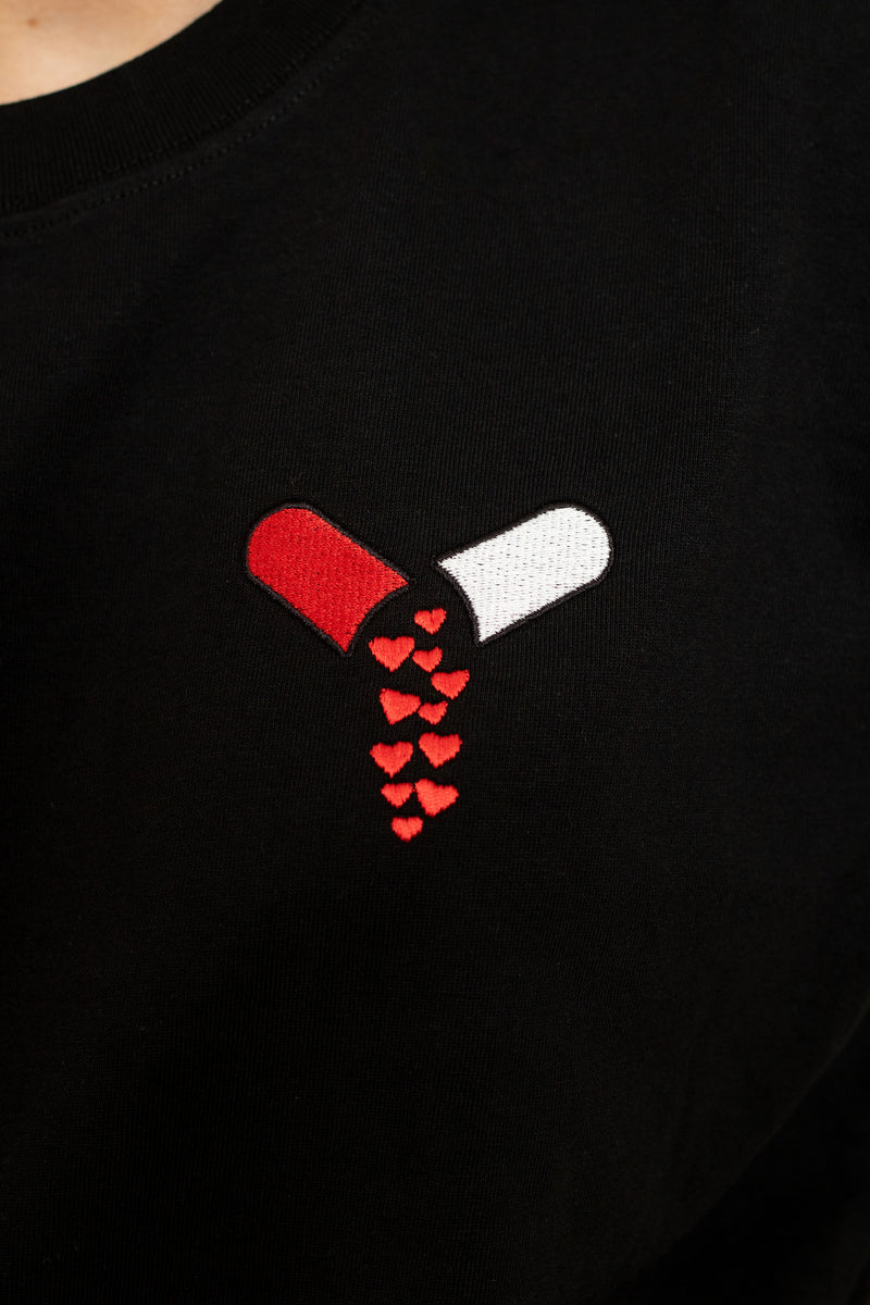 TEE-SHIRT NOIR GELULE