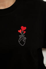 TEE-SHIRT NOIR COEUR COEUR