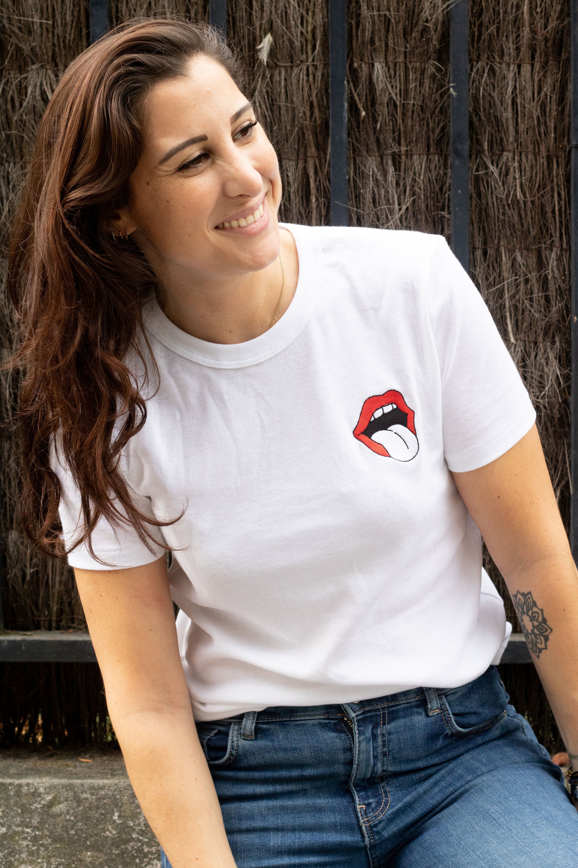 TEE-SHIRT BLANC LANGUE
