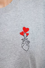 TEE-SHIRT GRIS COEUR COEUR