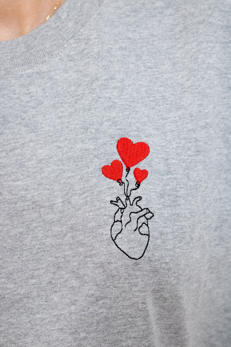 TEE-SHIRT GRIS COEUR COEUR