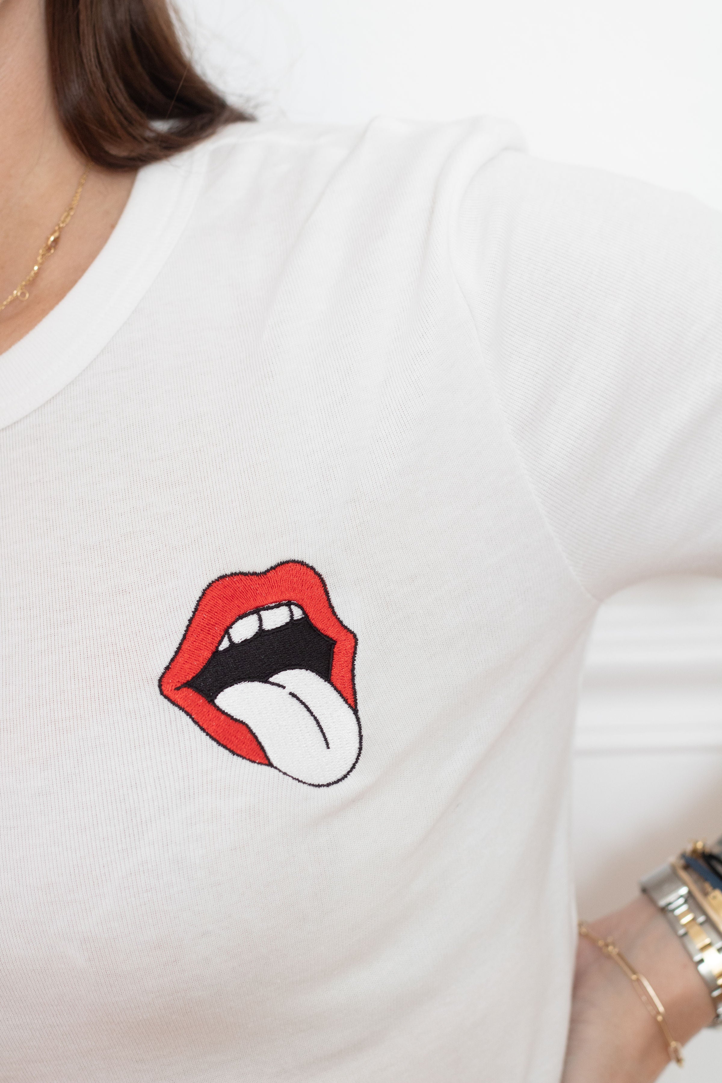 TEE-SHIRT BLANC LANGUE