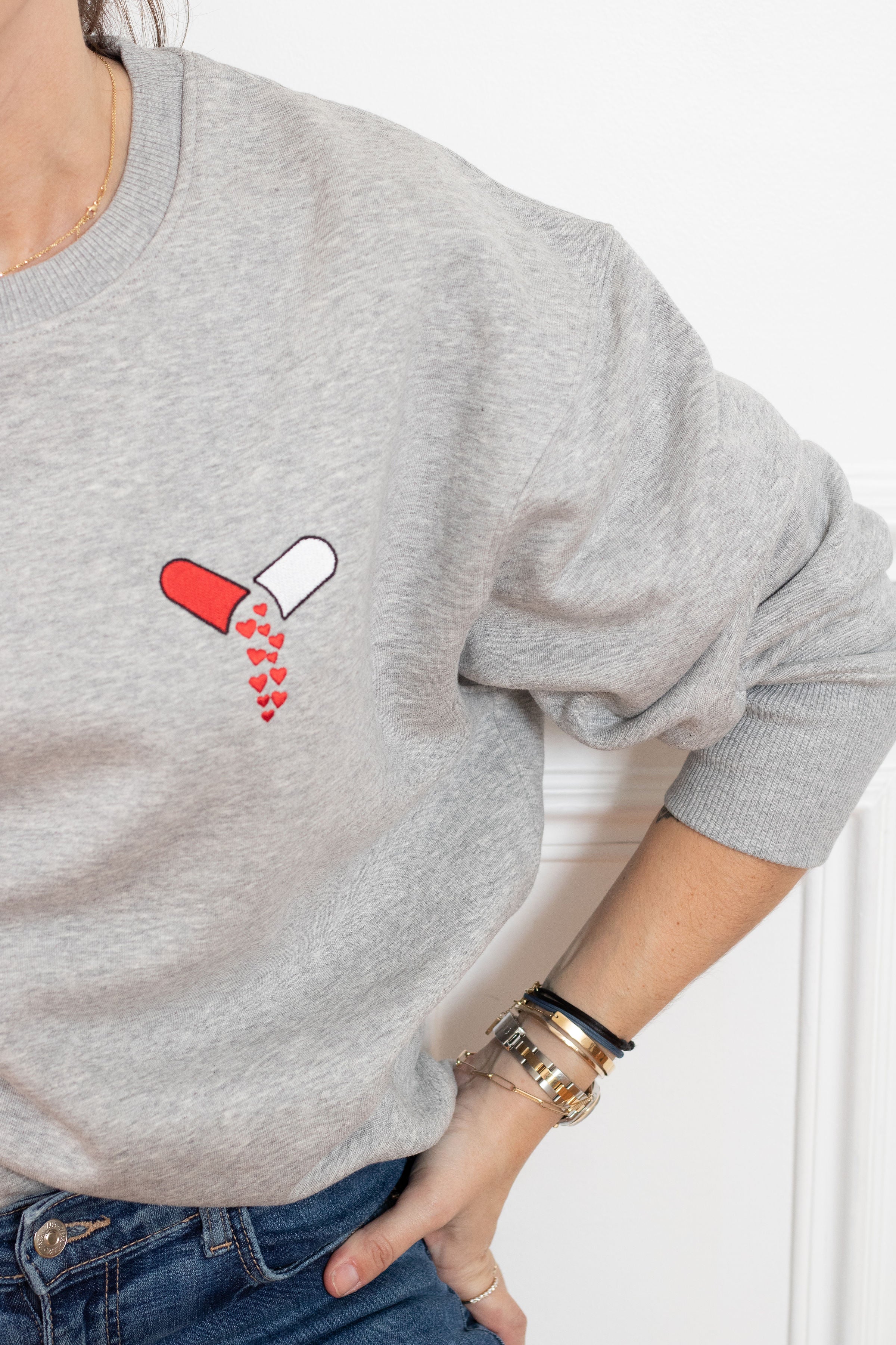 SWEAT GRIS GELULE