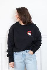 SWEAT NOIR LANGUE