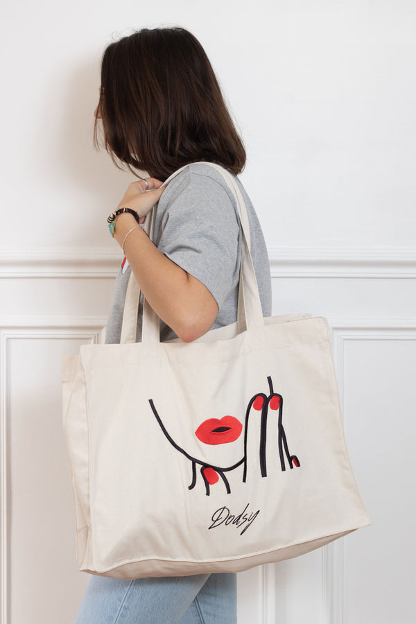 Tote Bag grand format "LEVRES"