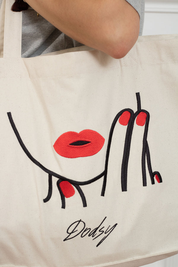 Tote Bag grand format "LEVRES"