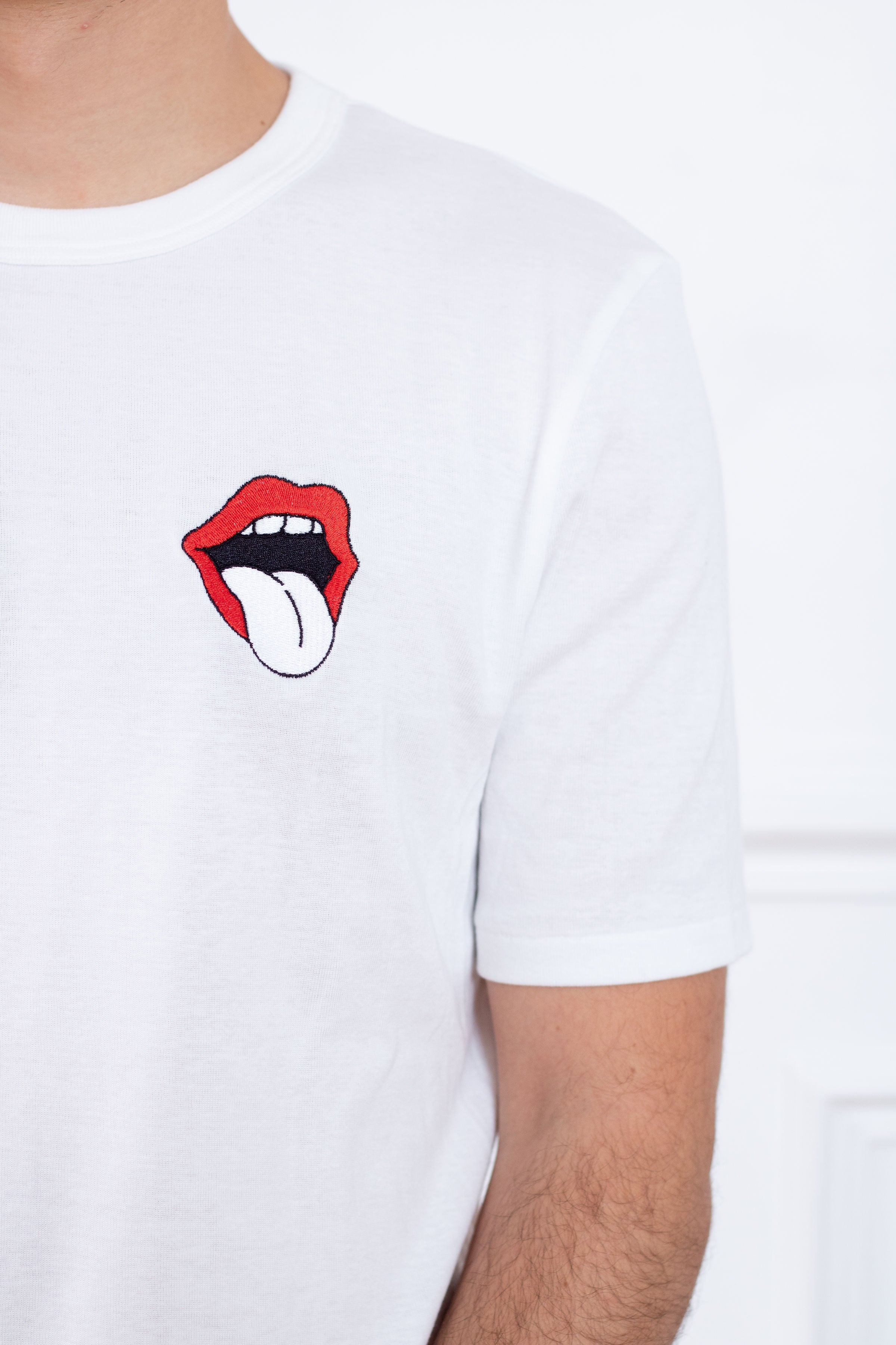 TEE-SHIRT BLANC LANGUE