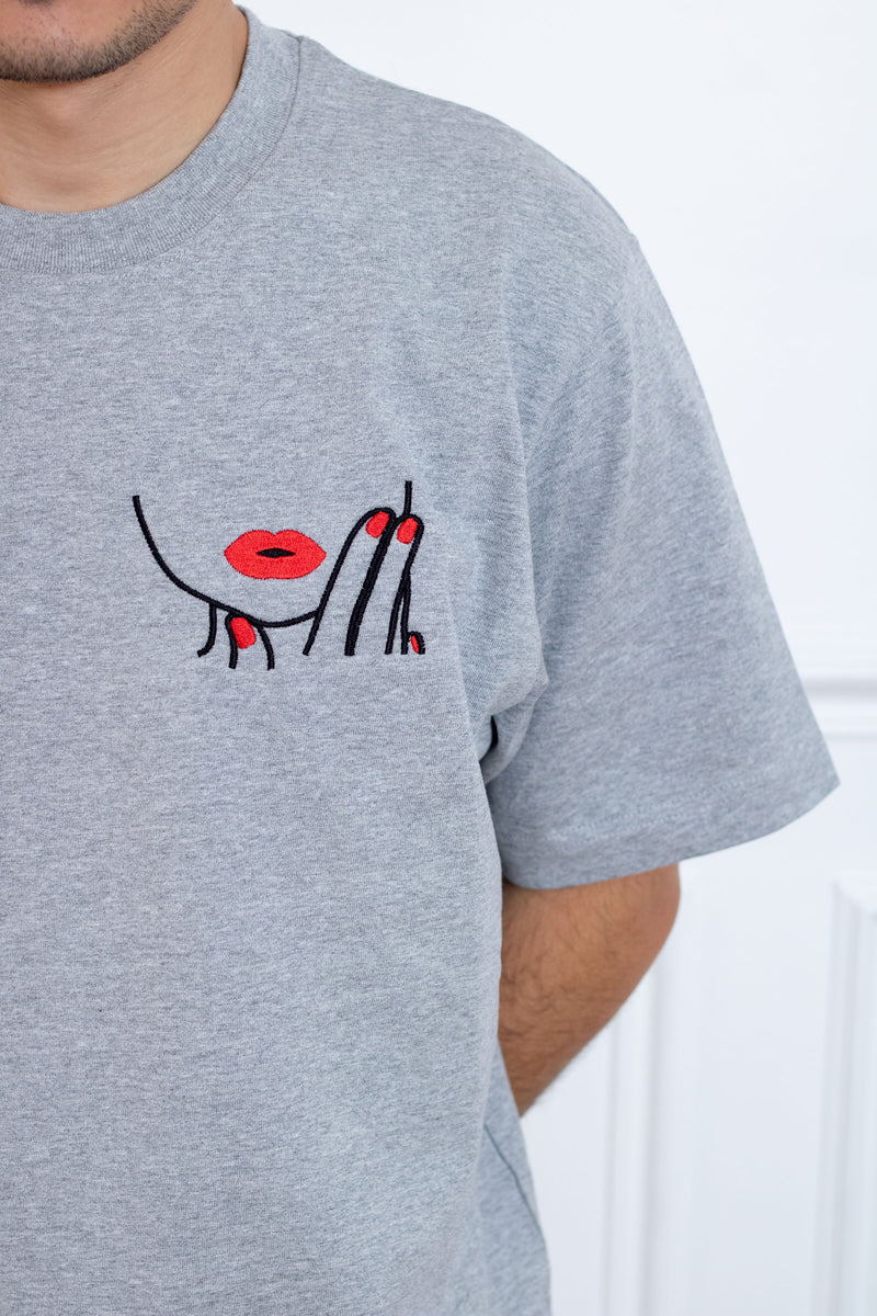 TEE-SHIRT GRIS LEVRES