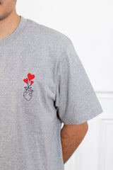 TEE-SHIRT GRIS COEUR COEUR