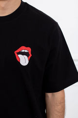 TEE-SHIRT NOIR LANGUE