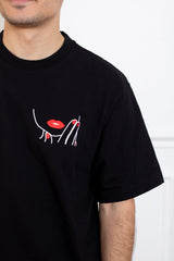 TEE-SHIRT NOIR LEVRES