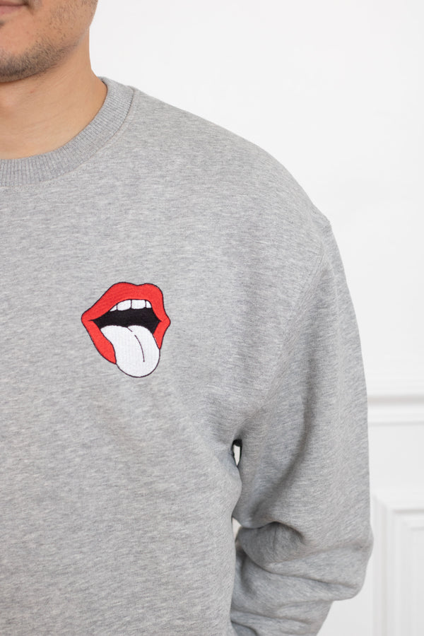 SWEAT GRIS LANGUE