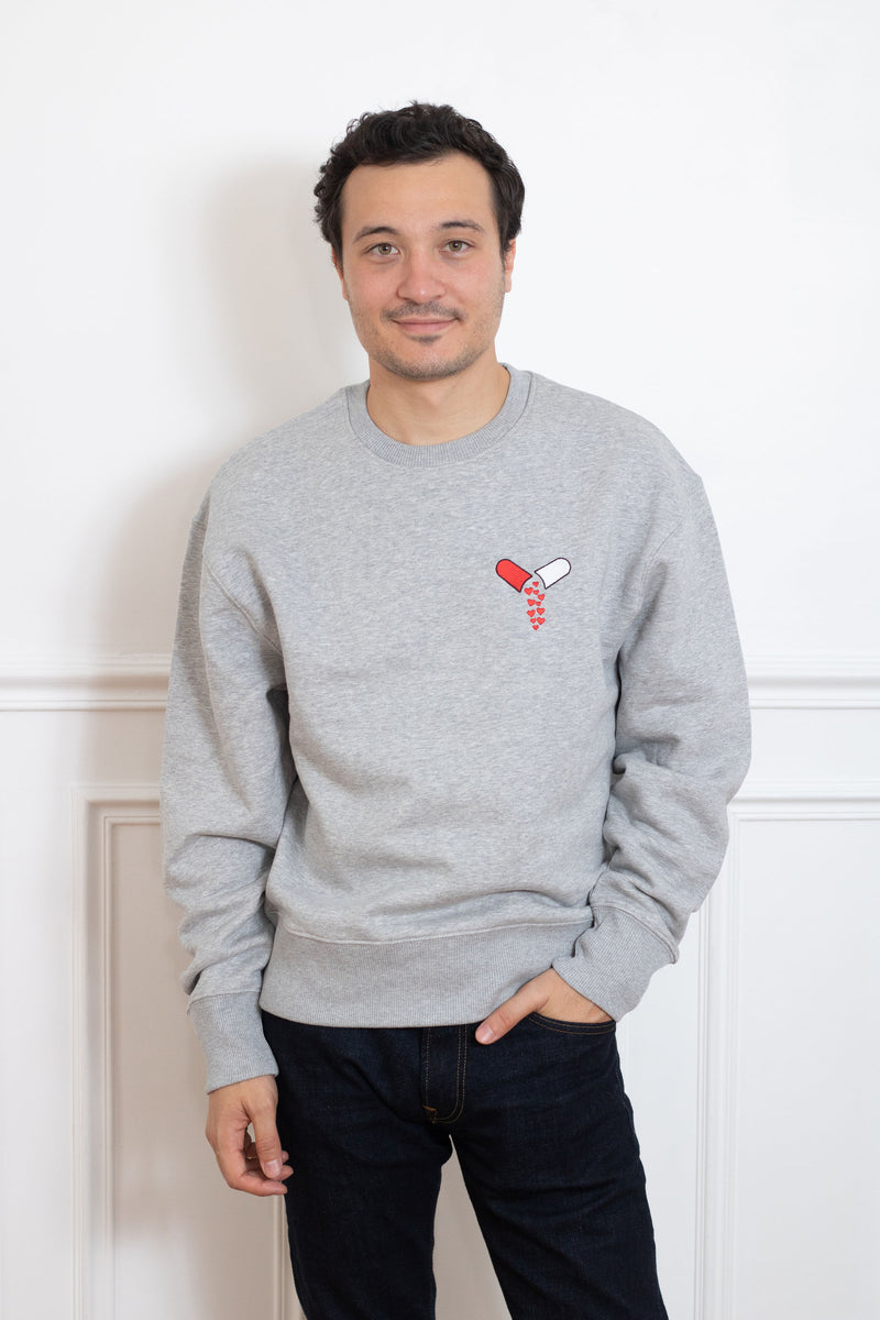 SWEAT GRIS GELULE