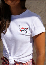 TEE-SHIRT BLANC LEVRES