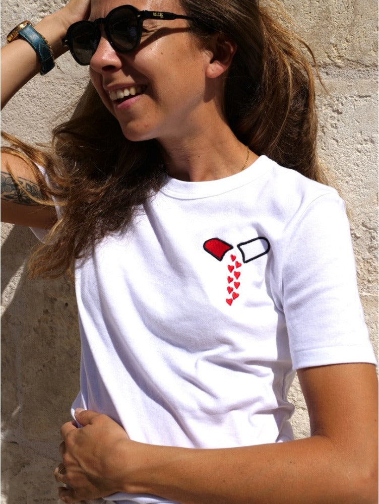 TEE-SHIRT BLANC GELULE